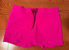 Athleta Clearwater 6  Board Shorts Womens 12 Hot Pink Swim Surf UPF 50