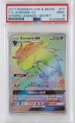 Pokemon Zoroark GX Shining Legends 2017 Secret Rare Holo 77/73 PSA 9 Mint