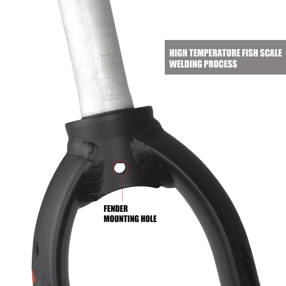 Horquilla rígida para bicicleta MTB 26/27,5/29er bicicleta de carretera freno en V horquilla dura tubo recto Foto 3 de 4