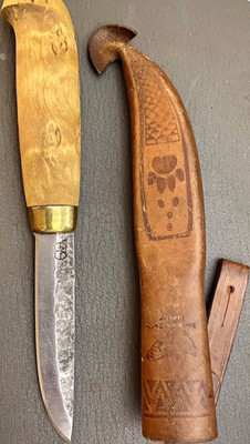 Altti Kankaanpaa Hand Forged Puukko Birch Burlwood