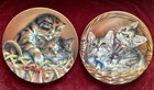 Bradford Exchange Baskets of Love Kitten Cat Plates Andrew/Abby & Cody/Courtney — photo 2