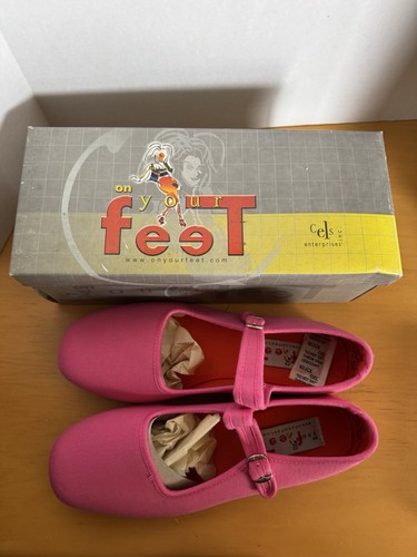 On your feet scarpe slip on kung-fu twin blossom taglia 7,5M rosa brillante - Foto 3 di 6