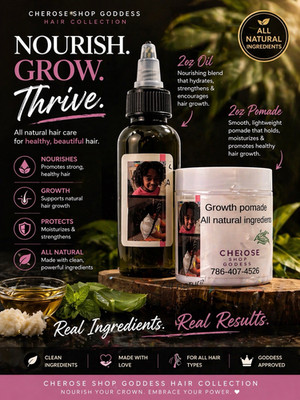 Cherose Shop Goddess Hair Growth Oil & Pomade 2oz All Natural Strengthens