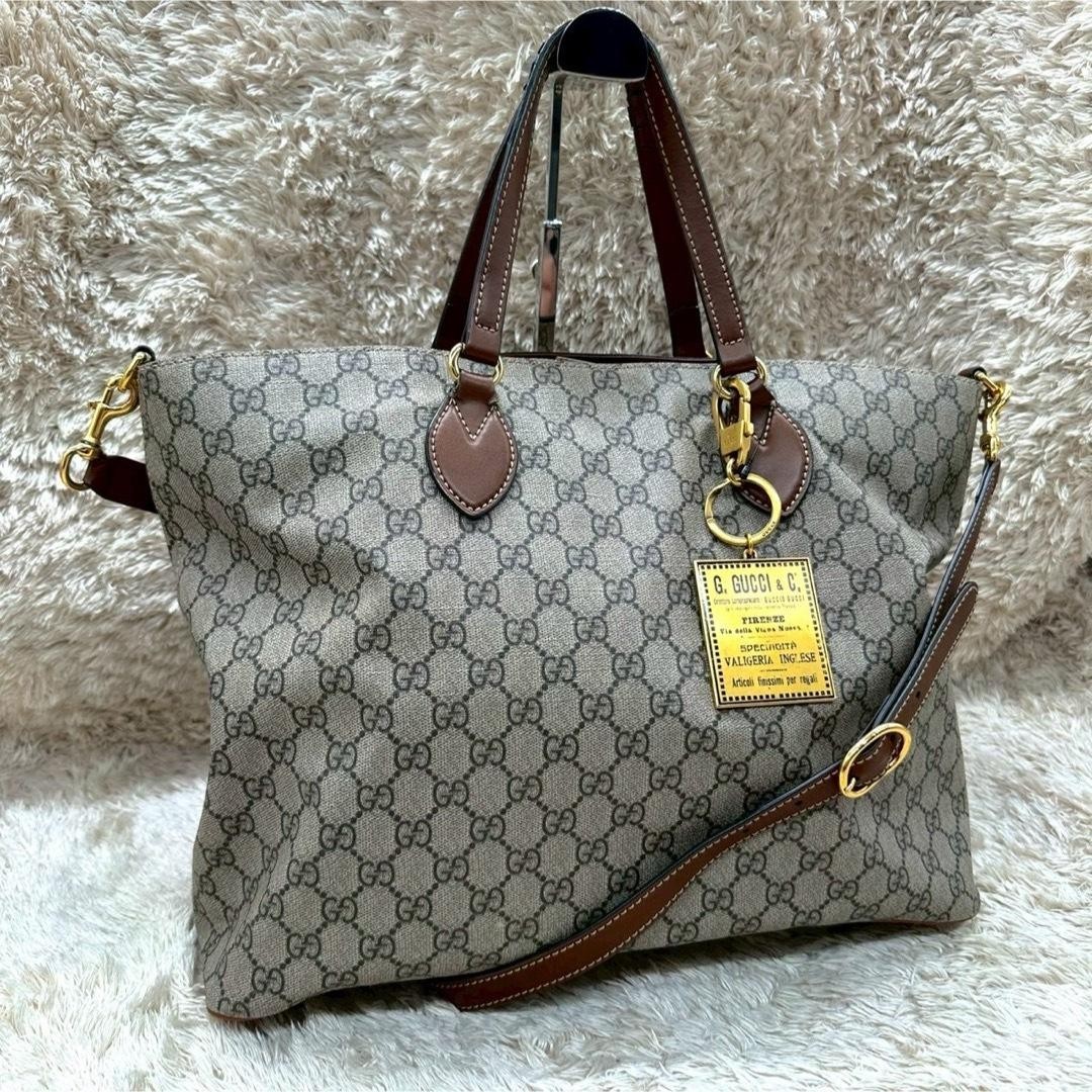 Gucci Beige PVC GG Tote Bag 11.4x14.2x5.9in Pre-Owned
