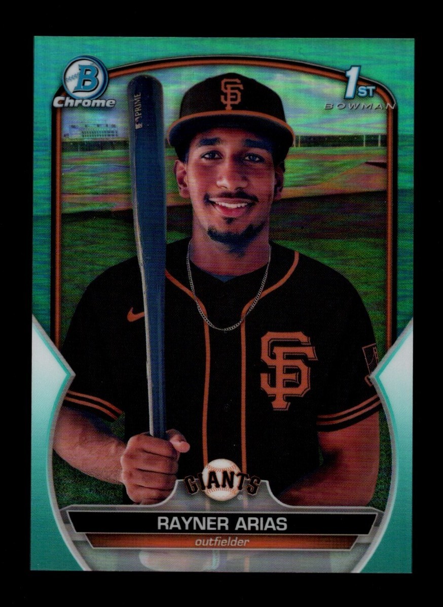 Rayner Arias 2023 Bowman Chrome #BCP-222 1st Aqua Refractor /125 Giants