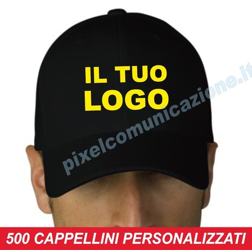 500 CAPPELLINI PERSONALIZZATI CON STAMPA CAPPELLI LOGO AZIENDA BAR  RISTORANTE | eBay
