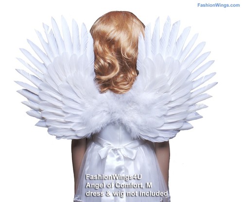 Children's Duo Use Costume Feather Angel Wings Pointing Up/ Down Black or White - 第 15/19 張圖片