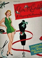 VINTAGE UNCUT 1956 CLAIRE MCCARDELL PAPER DOLLS~#1 TOP REPRODUCTION SELLER~RARE!