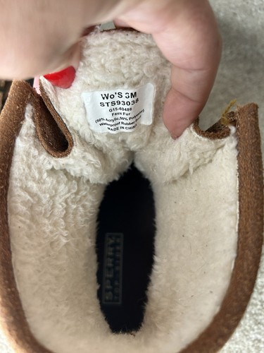 Sperry Top Sider Rip Water Brown /tan Rain boots Women’s 8m Suede Faux Fur Box - Picture 3 of 5