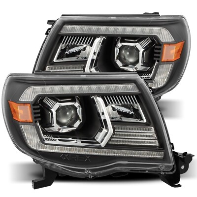 For 05-11 Toyota Tacoma Luxx Black Housing LED Projector Headlights Headlamps