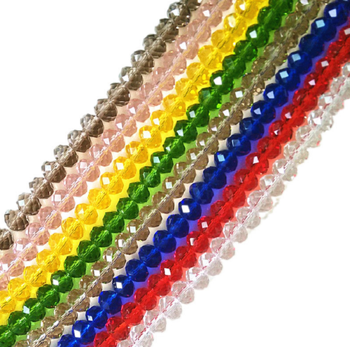 New Faceted Rondelle Crystal Glass Beads Loose Beads Jewelery Making Wholesale - Picture 3 of 25