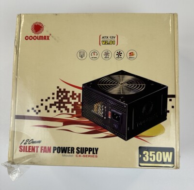 Coolmax PC Power Supply Silent Fan 350W CX-Series CX-350B 120mm NEW