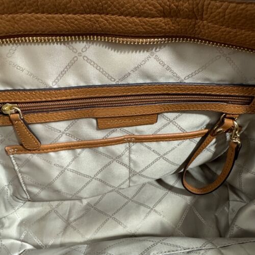 Michael Kors braune Canvas-Leder Brooklyn großes Logo Druck Schultertasche Handtasche - Bild 9 von 12