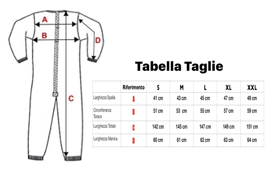 Pigiama intero sanitario uomo donna cotone puro tutone tuta con zip posteriore - Immagine 2 di 2