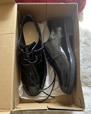 Clarks Griffin Lane Black Patent Leather Derby Brogues/ Shoes UK 5 Fit E BNIB