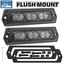 2X 8" 120W Flush Mount Cree LED Work Light Bar Spot Pods Driving Reverse OffRoad