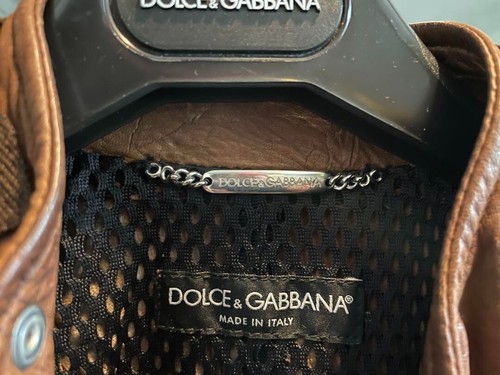 Vintage DOLCE&GABBANA Leather Jacket Brown Sheepskin Men's From Japan Size 38 - Picture 6 of 10