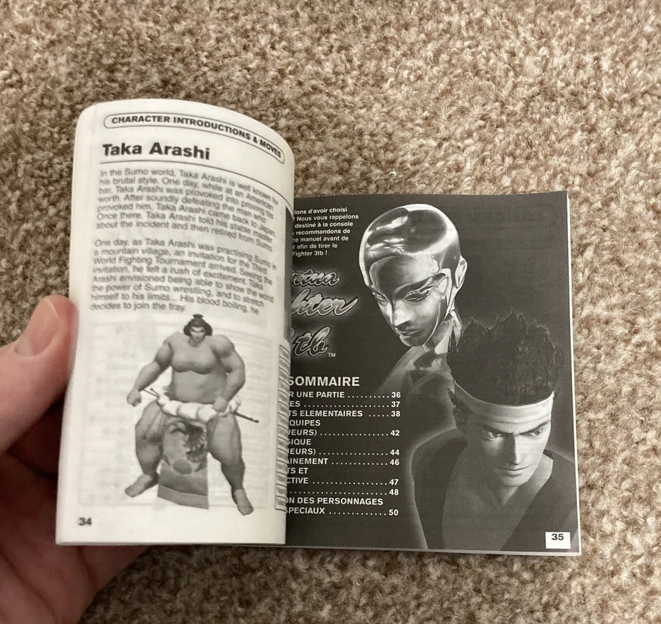Virtua Fighter 3tb (Sega Dreamcast, 1999) - Manual Only - Image 2 of 3