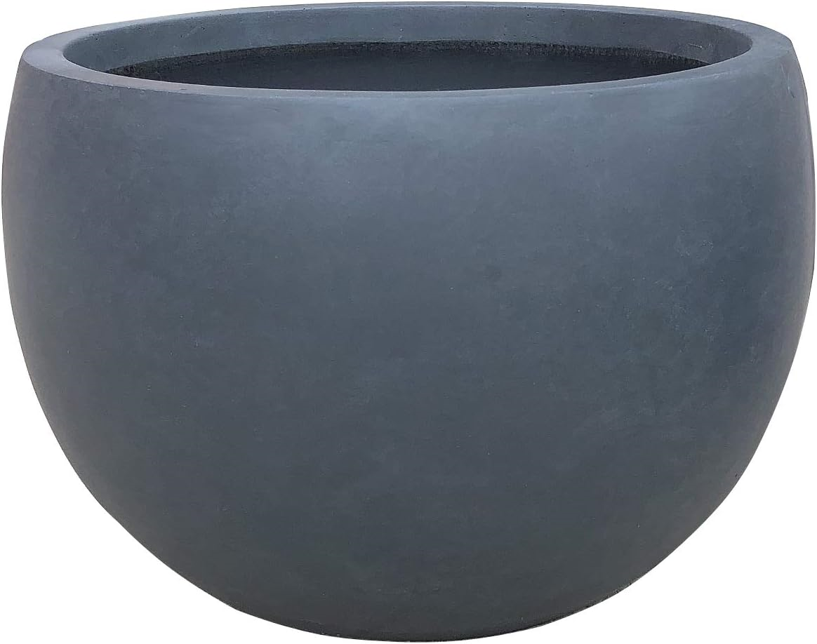Kante 20" D Lightweight Concrete Outdoor Round Bowl Planter, Outdoor