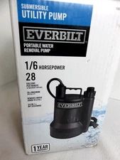 Everbilt  1/6 HP Utility Sump Pump 1680 GPH Plastic Submersible SUP54-HD