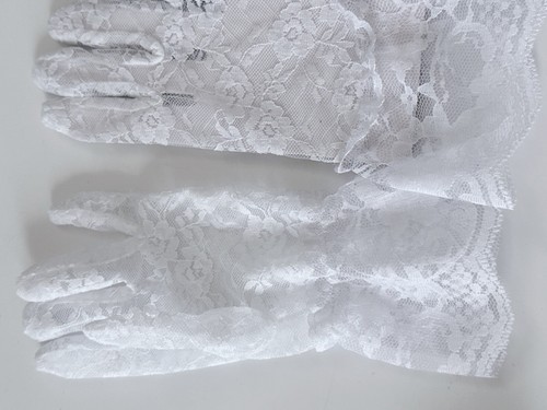 Children Flower Girl Party Prom Ball Costume SHORT Lace Black White Gloves 3-8Y - Picture 10 of 19
