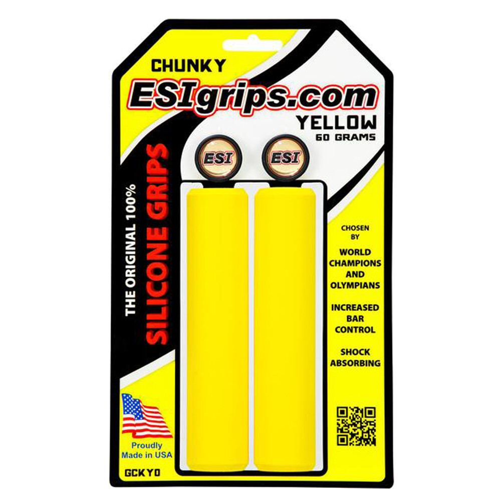 ESI Grosso Silicone Manubrio Grips Giallo 130mm Mountain Hybrid Piatto BAR Road