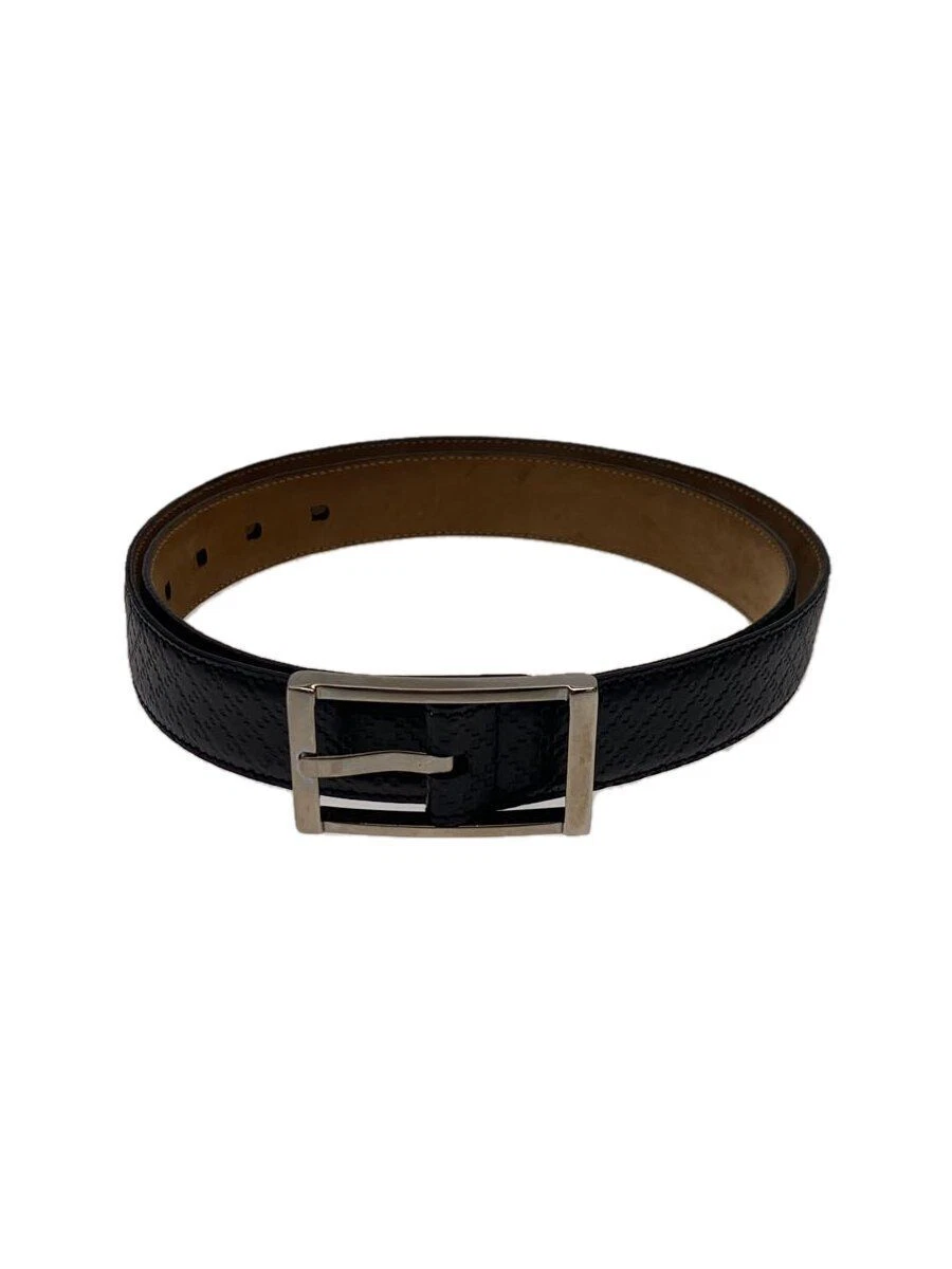 Ceinture homme GUCCI boucle argentée cuir noir uni occasion