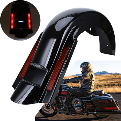 CVO Rear Fender Stretched Extended w/ LED Light Fit for Harley