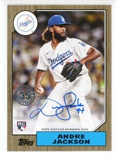 2022 Topps Series 2 1987 Topps Auto Gold #AJ Andre Jackson RC (Dodgers)/50
