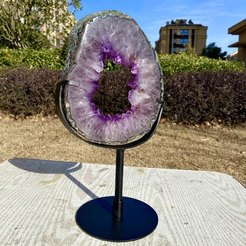5.57LB Natural Amethyst Cave Crystal Slice Crescent shaped Cut - 第 6/13 張圖片