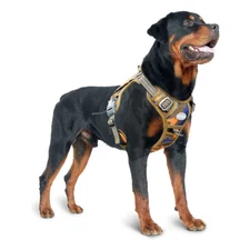 Auroth Tactical Dog Harness Adjustable Dog Vest with Handle - Blue/Orange Camo