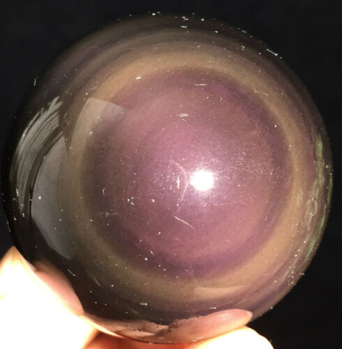 1,94 Zoll 150 g natürlicher Regenbogen-Obsidian poliert Kristallkugel Kugel Heilung IP0575 - Bild 3 von 11