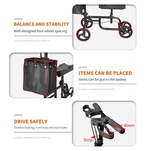 Foldable Knee Walker Scooter Mobility Alternative Crutches Wheelchair w/ Bag New - Picture 5 of 15