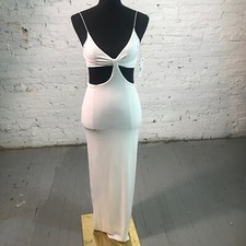 ALICE + OLIVIA Dress Womens 0 Havana White Stretch Jersey Cut-Out Maxi NWT