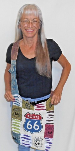ROUTE 66 RISING INTERNATIONAL Handmade HOBO BAG TAN Patchwork FAIR TRADE Nepal - Picture 9 of 19