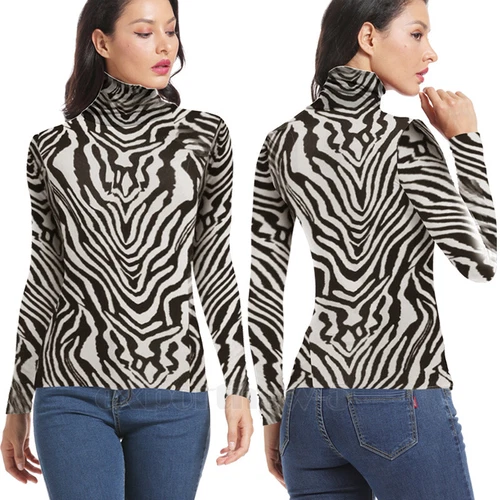 Women's Turtleneck Shirts Long Sleeve Basic Ribbed Knitted Top Lightweight S-3XL - Bild 12 von 17
