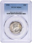 1941 Washington Silver Quarter MS64 PCGS
