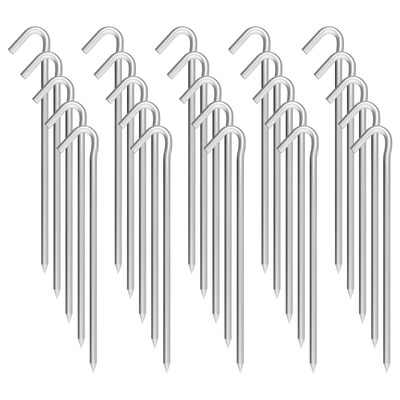 25 Pack 9'' Heavy Duty Metal Tent Stakes Camping Tarp Inflatables