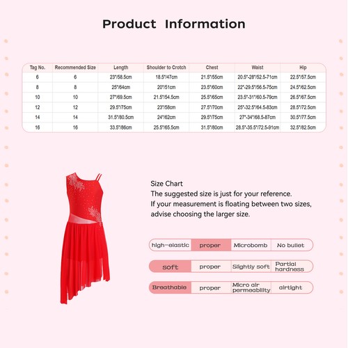 Kids Girls Dresses Asymmetrical Dress Photo Props Leotard Dance Unitard Modern - Picture 44 of 49