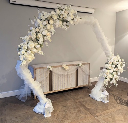 2.4M Backdrop Arch Frame Flower Wedding Full Set Double Rail Hexagon - Picture 8 of 13