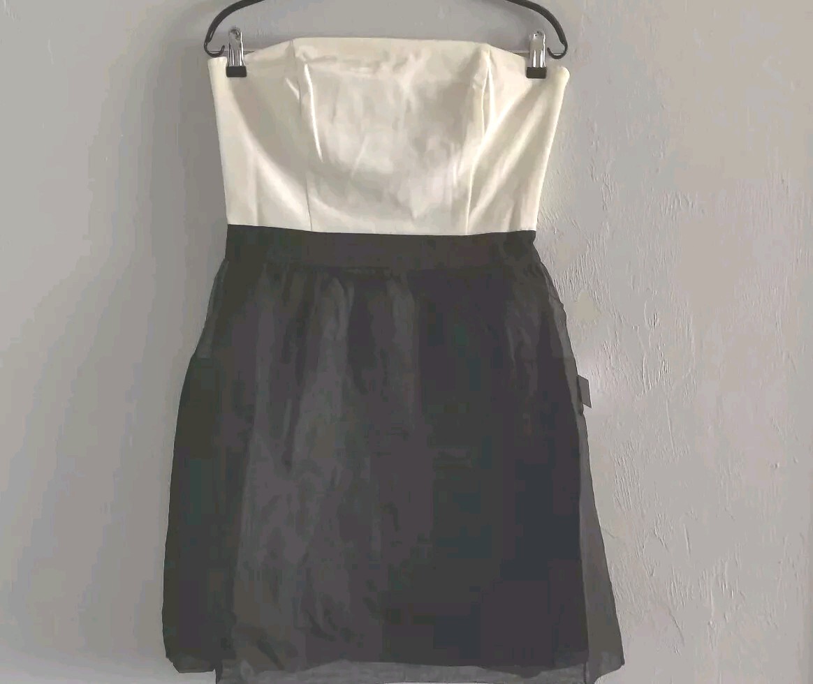 white house black market white strapless dress Lien Mesh Velvet Plunge Midi Dress main image 1