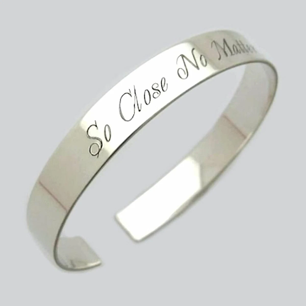 Personalized Bracelet 925 Sterling Silver Cuff Custom Engraved Unique Gift Her