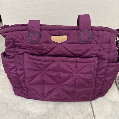 TwelveLittle Carry Love Diaper Tote Shoulder Bag in Maroon Quilted Used