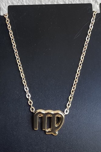 Virgo Zodiac Sign Choker Necklace Horoscope Yellow Gold Plated - Picture 5 of 5