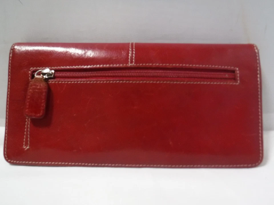 GA6 DE COLECCIÓN TUSK Cuero Genuino Rojo Tarjeta de Crédito Identificación Organizador Billetera Solapa A Presión Foto 2 de 4