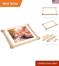 Needlepoint Embroidery Tapestry Scroll Frame Made of Organic Beech, Wooden Cr...