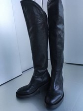 Unused Ann Demeulemeester Knee-High Long Boots Women Size 36 Black Color