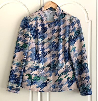 ERFO Blue Mix High Collar Light  Summer Jacket Size EU 38 UK 10