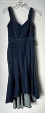 Express Womens Blue Denim Sweetheart Neckline Fit & Flare Dress Size 4 With Tag