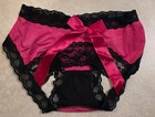 Sexy Satin Lace Trim Open Back Panties M — photo 2
